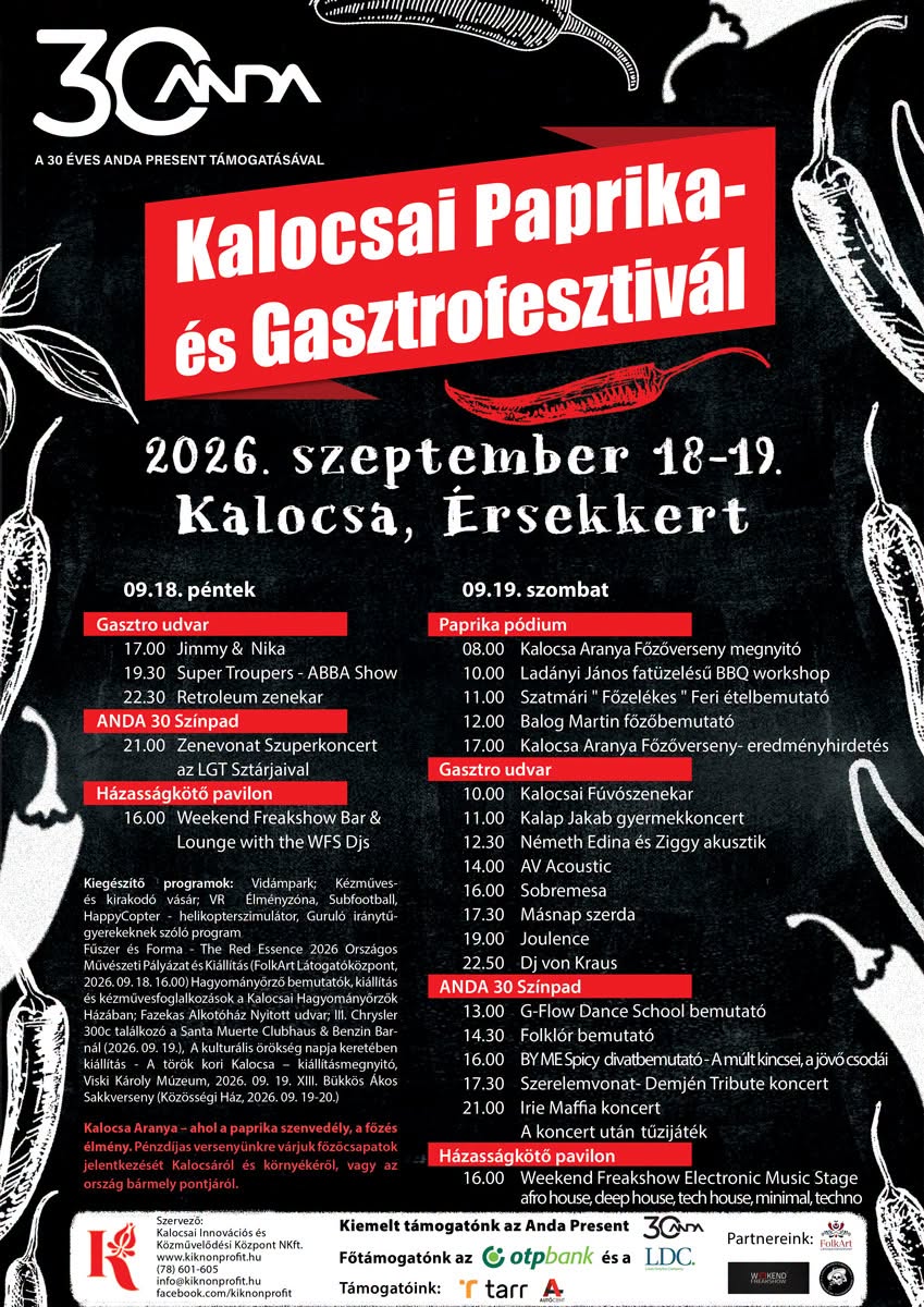 Kalocsai Paprika- és Gasztrofesztivál plakát